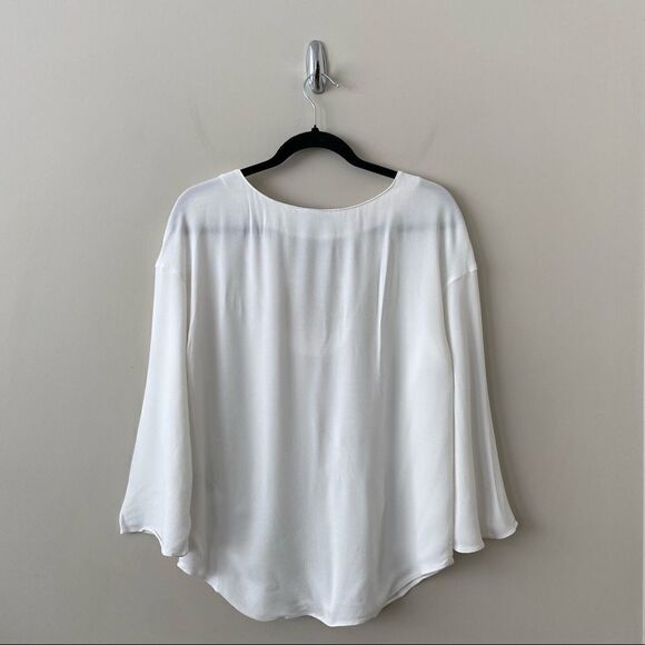 FRAME-MIRRORED Lace Up Off White Blouse (Size:Small) - Picture 3 of 9